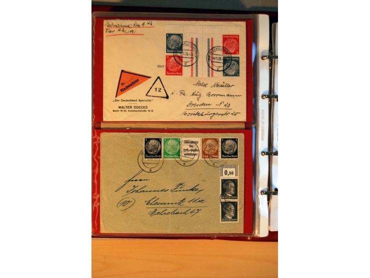 1932/40, Hindenburg-Freimarkenausgabe, umfangreiche Sammlung mit einigen hundert Briefen und Karten, dabei bessere Einzel- un