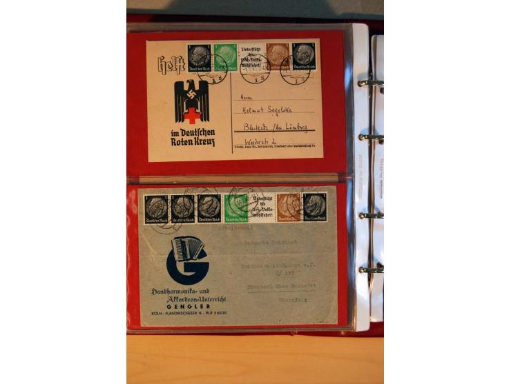 1932/40, Hindenburg-Freimarkenausgabe, umfangreiche Sammlung mit einigen hundert Briefen und Karten, dabei bessere Einzel- un