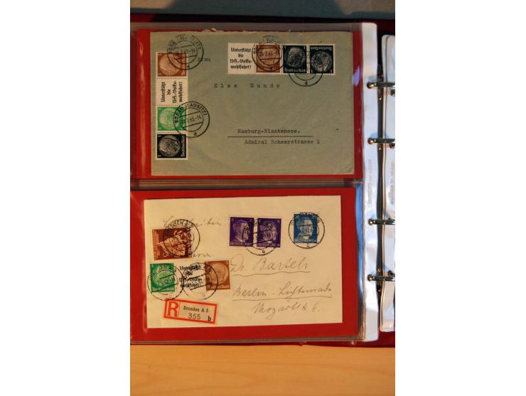 1932/40, Hindenburg-Freimarkenausgabe, umfangreiche Sammlung mit einigen hundert Briefen und Karten, dabei bessere Einzel- un