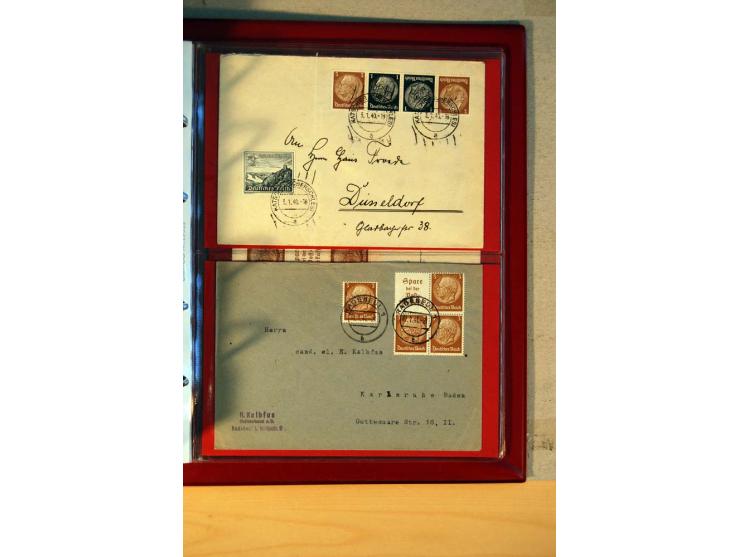 1932/40, Hindenburg-Freimarkenausgabe, umfangreiche Sammlung mit einigen hundert Briefen und Karten, dabei bessere Einzel- un