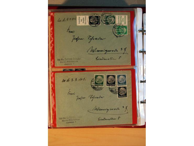 1932/40, Hindenburg-Freimarkenausgabe, umfangreiche Sammlung mit einigen hundert Briefen und Karten, dabei bessere Einzel- un
