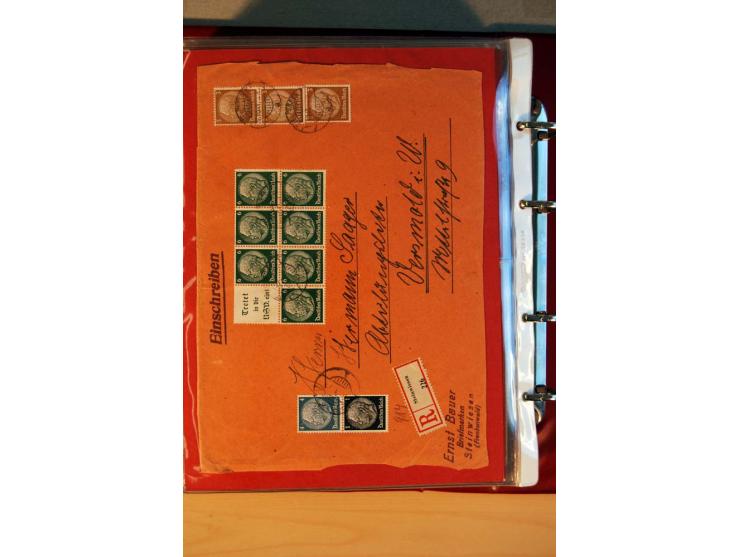 1932/40, Hindenburg-Freimarkenausgabe, umfangreiche Sammlung mit einigen hundert Briefen und Karten, dabei bessere Einzel- un