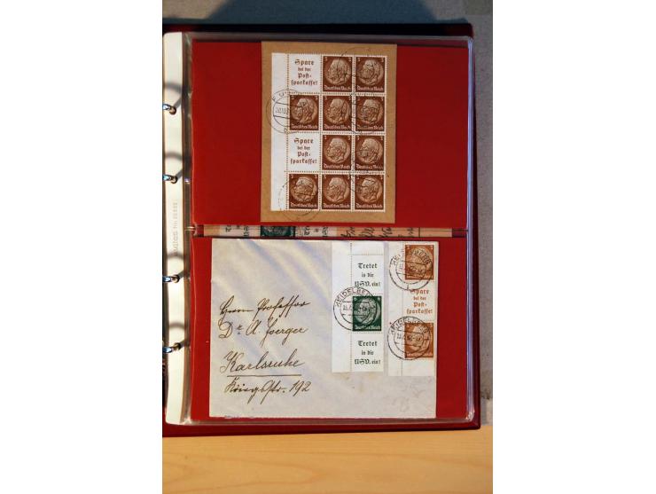 1932/40, Hindenburg-Freimarkenausgabe, umfangreiche Sammlung mit einigen hundert Briefen und Karten, dabei bessere Einzel- un