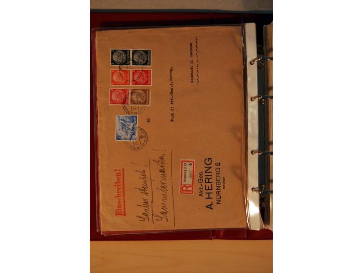 1932/40, Hindenburg-Freimarkenausgabe, umfangreiche Sammlung mit einigen hundert Briefen und Karten, dabei bessere Einzel- un