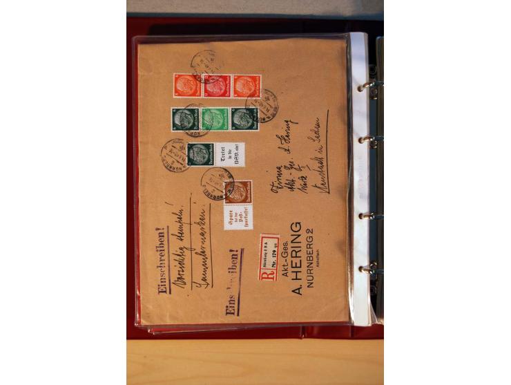 1932/40, Hindenburg-Freimarkenausgabe, umfangreiche Sammlung mit einigen hundert Briefen und Karten, dabei bessere Einzel- un