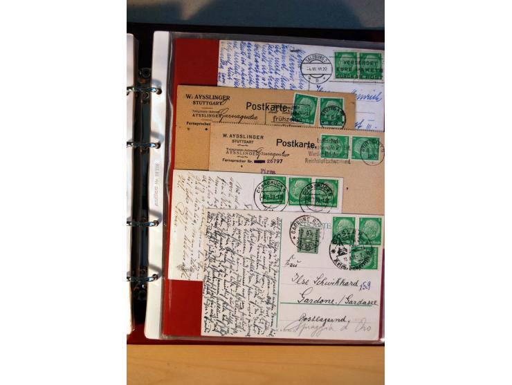1932/40, Hindenburg-Freimarkenausgabe, umfangreiche Sammlung mit einigen hundert Briefen und Karten, dabei bessere Einzel- un