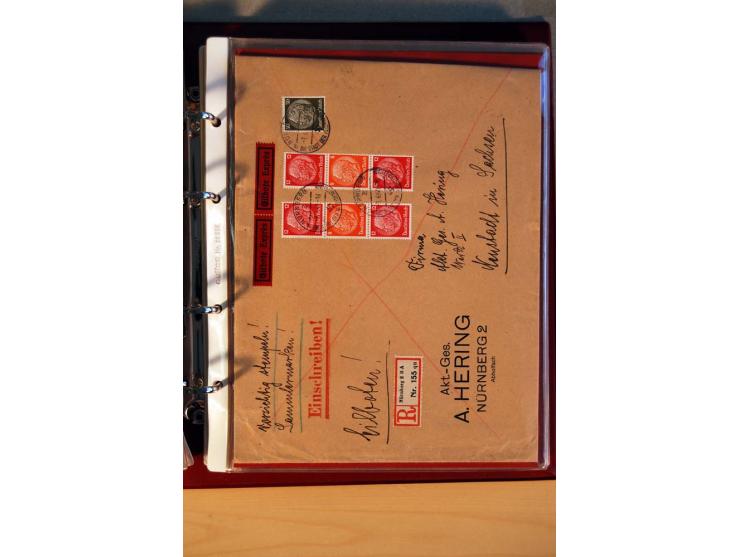 1932/40, Hindenburg-Freimarkenausgabe, umfangreiche Sammlung mit einigen hundert Briefen und Karten, dabei bessere Einzel- un