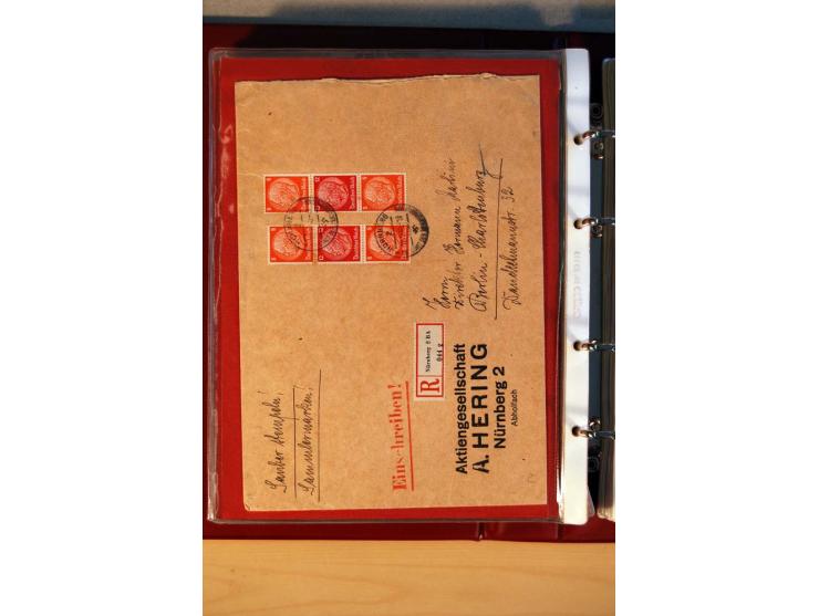 1932/40, Hindenburg-Freimarkenausgabe, umfangreiche Sammlung mit einigen hundert Briefen und Karten, dabei bessere Einzel- un