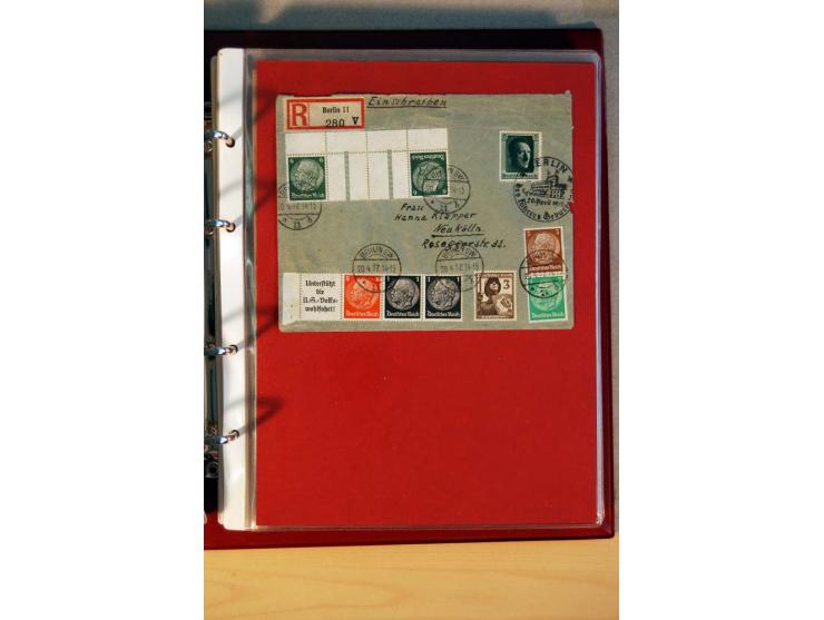 1932/40, Hindenburg-Freimarkenausgabe, umfangreiche Sammlung mit einigen hundert Briefen und Karten, dabei bessere Einzel- un