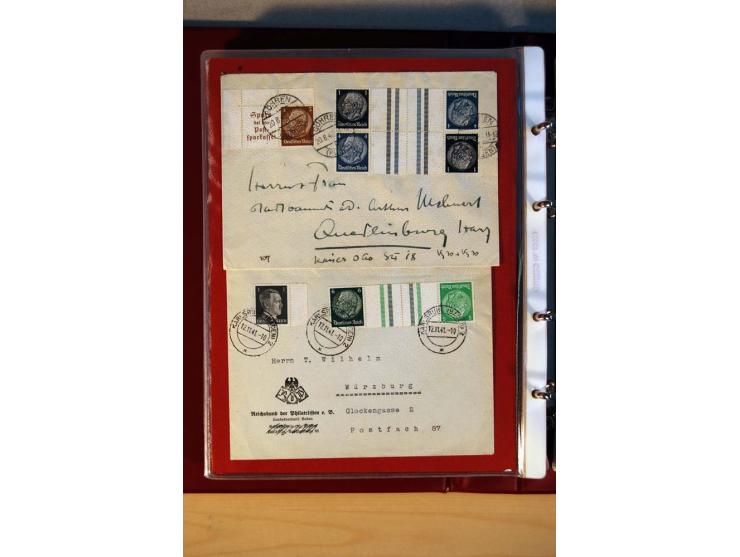 1932/40, Hindenburg-Freimarkenausgabe, umfangreiche Sammlung mit einigen hundert Briefen und Karten, dabei bessere Einzel- un
