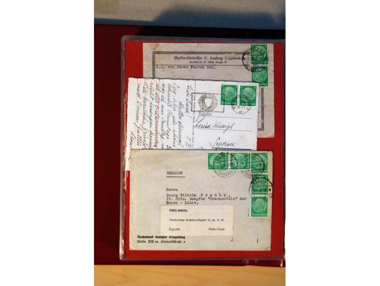 1932/40, Hindenburg-Freimarkenausgabe, umfangreiche Sammlung mit einigen hundert Briefen und Karten, dabei bessere Einzel- un