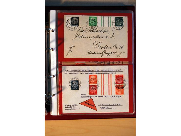 1932/40, Hindenburg-Freimarkenausgabe, umfangreiche Sammlung mit einigen hundert Briefen und Karten, dabei bessere Einzel- un