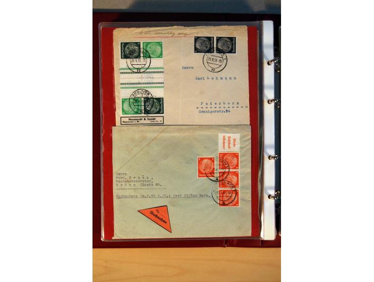 1932/40, Hindenburg-Freimarkenausgabe, umfangreiche Sammlung mit einigen hundert Briefen und Karten, dabei bessere Einzel- un