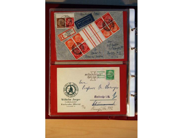 1932/40, Hindenburg-Freimarkenausgabe, umfangreiche Sammlung mit einigen hundert Briefen und Karten, dabei bessere Einzel- un