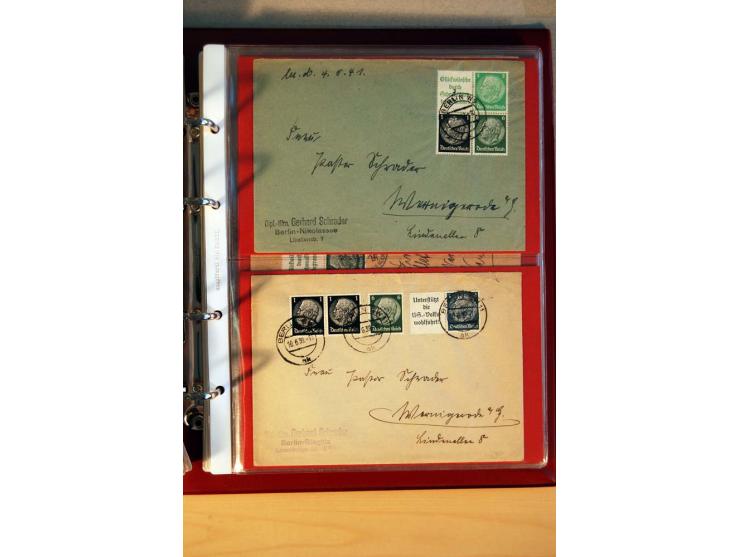 1932/40, Hindenburg-Freimarkenausgabe, umfangreiche Sammlung mit einigen hundert Briefen und Karten, dabei bessere Einzel- un