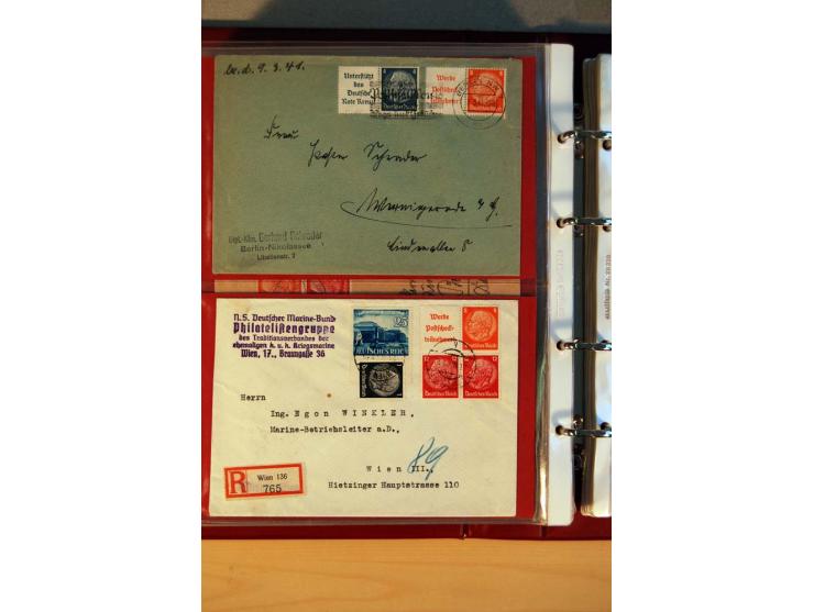 1932/40, Hindenburg-Freimarkenausgabe, umfangreiche Sammlung mit einigen hundert Briefen und Karten, dabei bessere Einzel- un