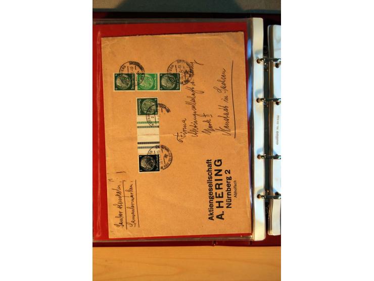 1932/40, Hindenburg-Freimarkenausgabe, umfangreiche Sammlung mit einigen hundert Briefen und Karten, dabei bessere Einzel- un