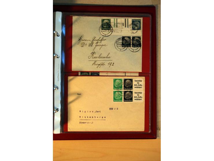 1932/40, Hindenburg-Freimarkenausgabe, umfangreiche Sammlung mit einigen hundert Briefen und Karten, dabei bessere Einzel- un