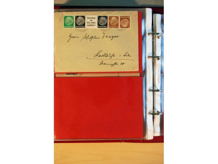 1932/40, Hindenburg-Freimarkenausgabe, umfangreiche Sammlung mit einigen hundert Briefen und Karten, dabei bessere Einzel- un
