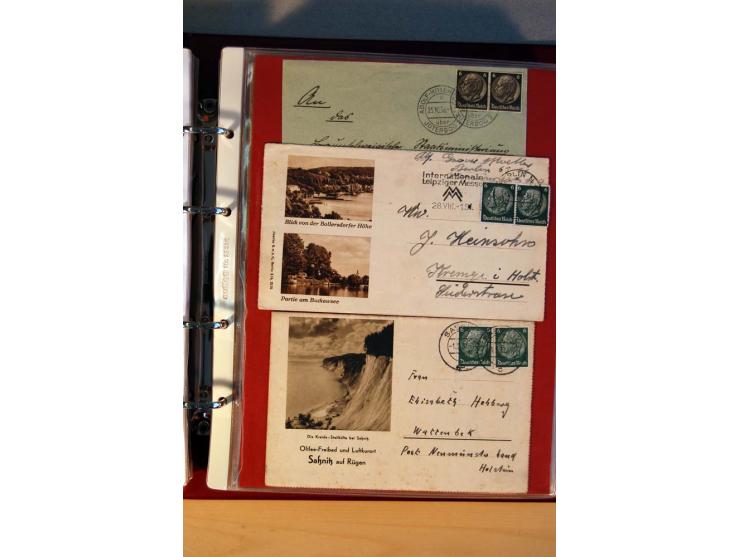 1932/40, Hindenburg-Freimarkenausgabe, umfangreiche Sammlung mit einigen hundert Briefen und Karten, dabei bessere Einzel- un