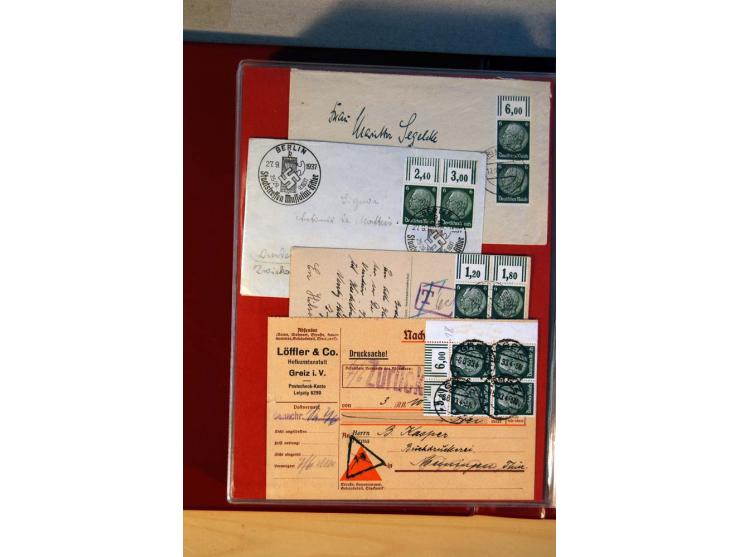 1932/40, Hindenburg-Freimarkenausgabe, umfangreiche Sammlung mit einigen hundert Briefen und Karten, dabei bessere Einzel- un