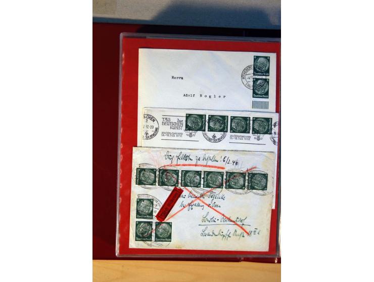 1932/40, Hindenburg-Freimarkenausgabe, umfangreiche Sammlung mit einigen hundert Briefen und Karten, dabei bessere Einzel- un