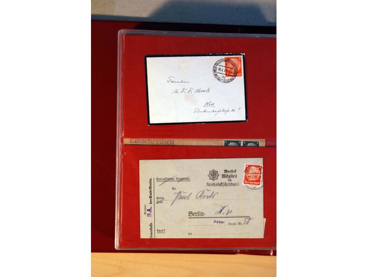 1932/40, Hindenburg-Freimarkenausgabe, umfangreiche Sammlung mit einigen hundert Briefen und Karten, dabei bessere Einzel- un
