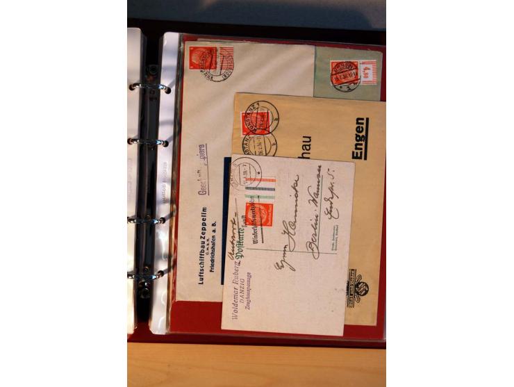1932/40, Hindenburg-Freimarkenausgabe, umfangreiche Sammlung mit einigen hundert Briefen und Karten, dabei bessere Einzel- un