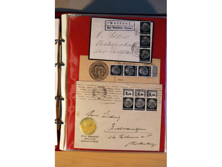 1932/40, Hindenburg-Freimarkenausgabe, umfangreiche Sammlung mit einigen hundert Briefen und Karten, dabei bessere Einzel- un
