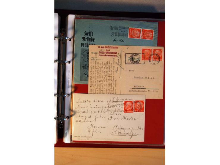 1932/40, Hindenburg-Freimarkenausgabe, umfangreiche Sammlung mit einigen hundert Briefen und Karten, dabei bessere Einzel- un