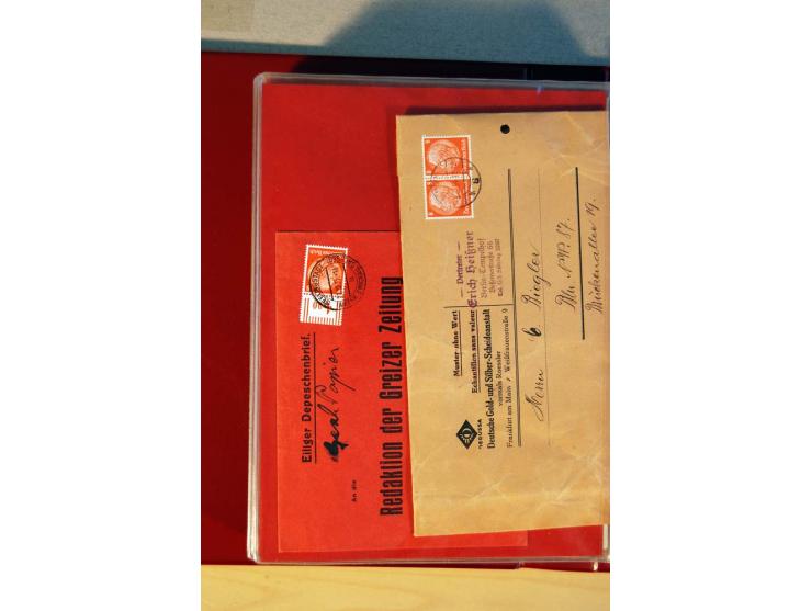 1932/40, Hindenburg-Freimarkenausgabe, umfangreiche Sammlung mit einigen hundert Briefen und Karten, dabei bessere Einzel- un
