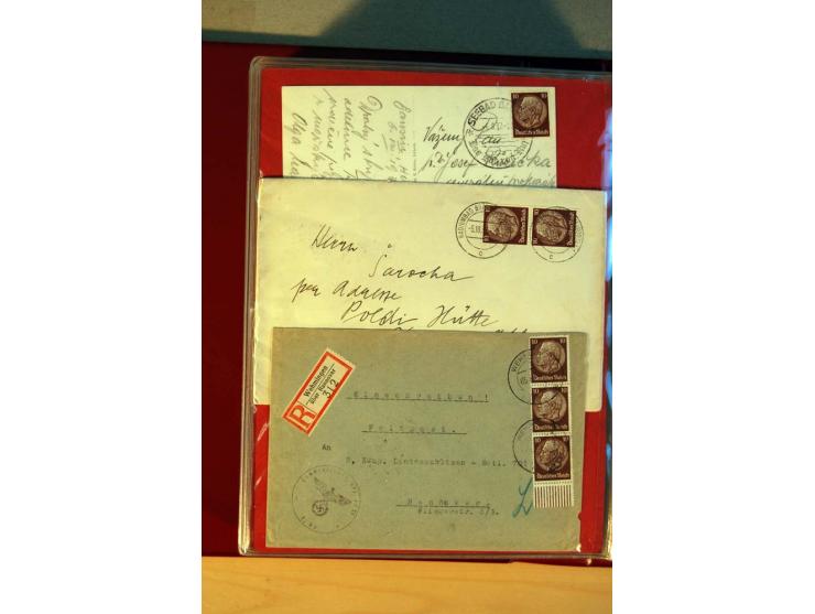 1932/40, Hindenburg-Freimarkenausgabe, umfangreiche Sammlung mit einigen hundert Briefen und Karten, dabei bessere Einzel- un