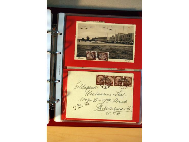 1932/40, Hindenburg-Freimarkenausgabe, umfangreiche Sammlung mit einigen hundert Briefen und Karten, dabei bessere Einzel- un