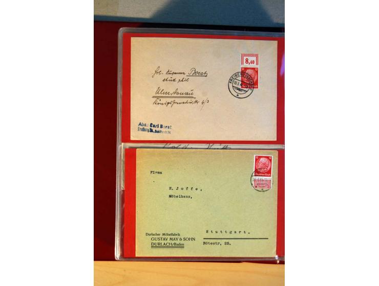 1932/40, Hindenburg-Freimarkenausgabe, umfangreiche Sammlung mit einigen hundert Briefen und Karten, dabei bessere Einzel- un