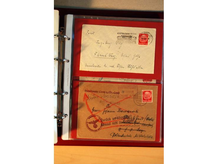 1932/40, Hindenburg-Freimarkenausgabe, umfangreiche Sammlung mit einigen hundert Briefen und Karten, dabei bessere Einzel- un