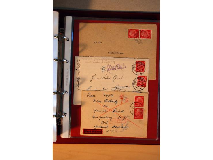 1932/40, Hindenburg-Freimarkenausgabe, umfangreiche Sammlung mit einigen hundert Briefen und Karten, dabei bessere Einzel- un