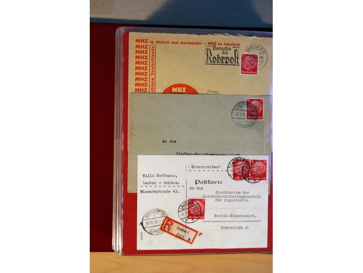 1932/40, Hindenburg-Freimarkenausgabe, umfangreiche Sammlung mit einigen hundert Briefen und Karten, dabei bessere Einzel- un