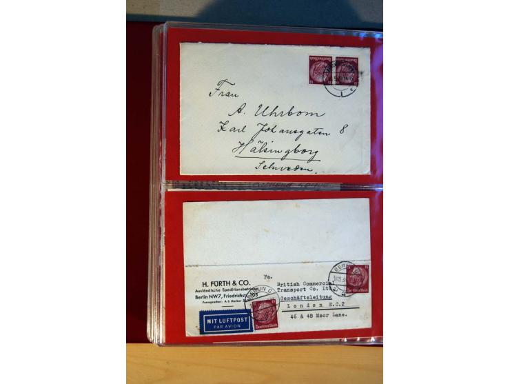 1932/40, Hindenburg-Freimarkenausgabe, umfangreiche Sammlung mit einigen hundert Briefen und Karten, dabei bessere Einzel- un