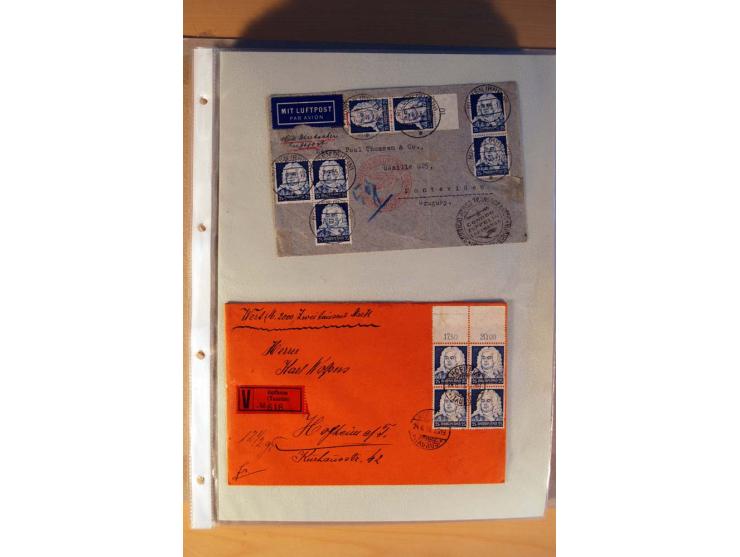 1933/45, sehr umfangreiche Sammlung mit Schwerpunkt Einzel- und Mehrfachfrankaturen der Sondermarken mit ca. 3000 Stück in 19
