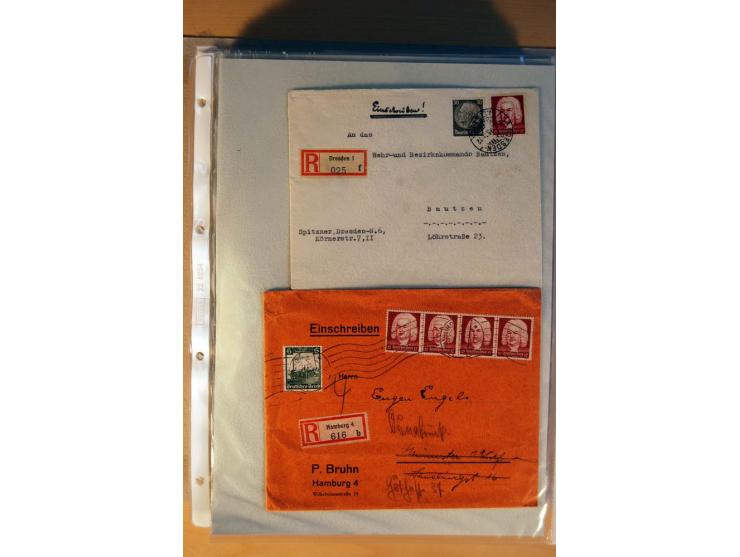 1933/45, sehr umfangreiche Sammlung mit Schwerpunkt Einzel- und Mehrfachfrankaturen der Sondermarken mit ca. 3000 Stück in 19