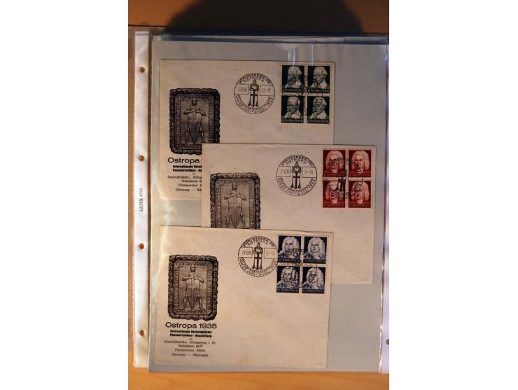 1933/45, sehr umfangreiche Sammlung mit Schwerpunkt Einzel- und Mehrfachfrankaturen der Sondermarken mit ca. 3000 Stück in 19
