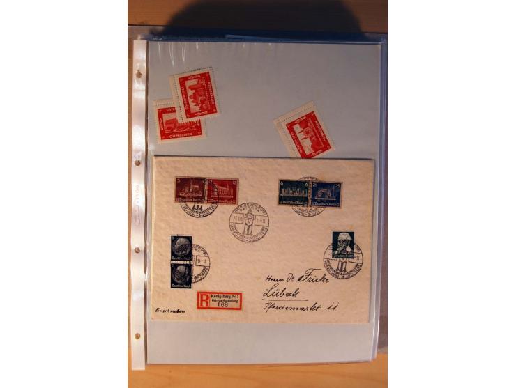 1933/45, sehr umfangreiche Sammlung mit Schwerpunkt Einzel- und Mehrfachfrankaturen der Sondermarken mit ca. 3000 Stück in 19