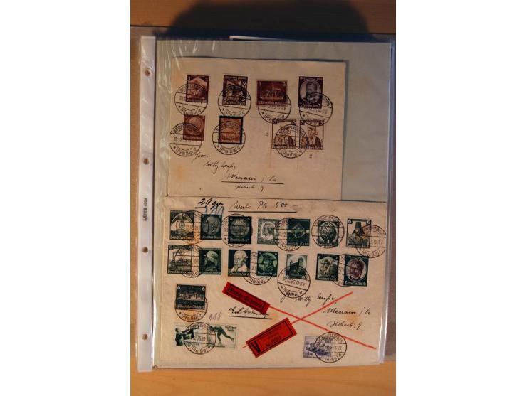 1933/45, sehr umfangreiche Sammlung mit Schwerpunkt Einzel- und Mehrfachfrankaturen der Sondermarken mit ca. 3000 Stück in 19