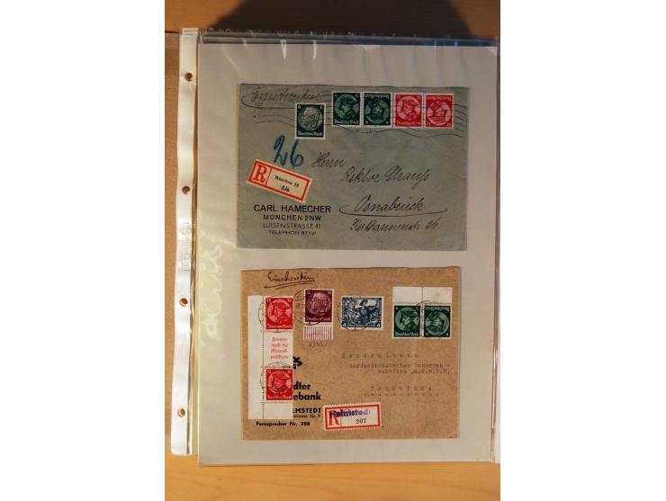 1933/45, sehr umfangreiche Sammlung mit Schwerpunkt Einzel- und Mehrfachfrankaturen der Sondermarken mit ca. 3000 Stück in 19
