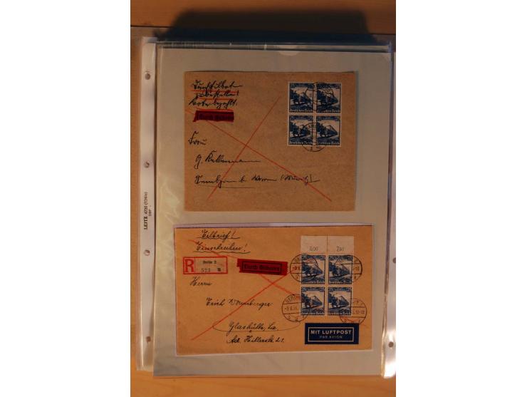 1933/45, sehr umfangreiche Sammlung mit Schwerpunkt Einzel- und Mehrfachfrankaturen der Sondermarken mit ca. 3000 Stück in 19