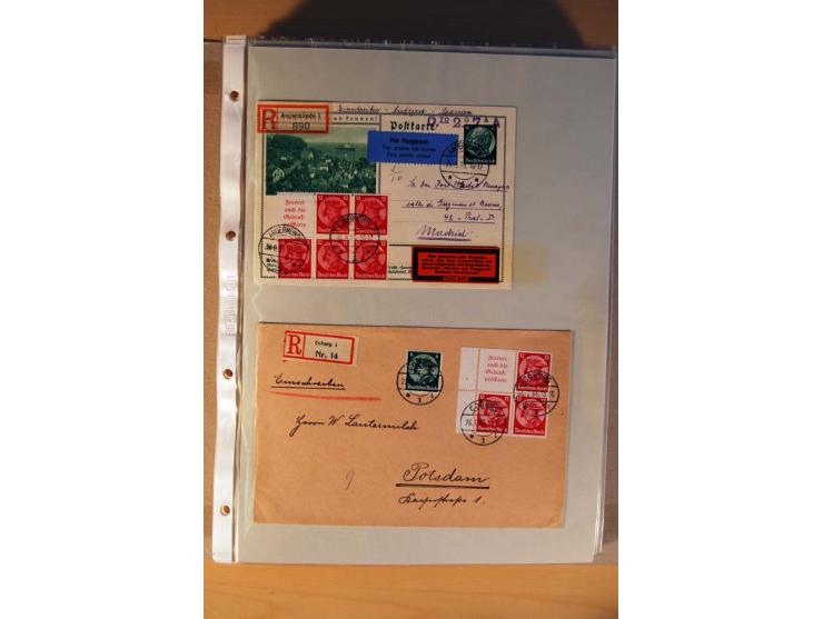 1933/45, sehr umfangreiche Sammlung mit Schwerpunkt Einzel- und Mehrfachfrankaturen der Sondermarken mit ca. 3000 Stück in 19