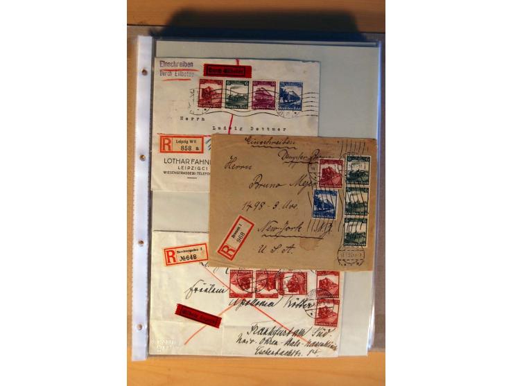 1933/45, sehr umfangreiche Sammlung mit Schwerpunkt Einzel- und Mehrfachfrankaturen der Sondermarken mit ca. 3000 Stück in 19