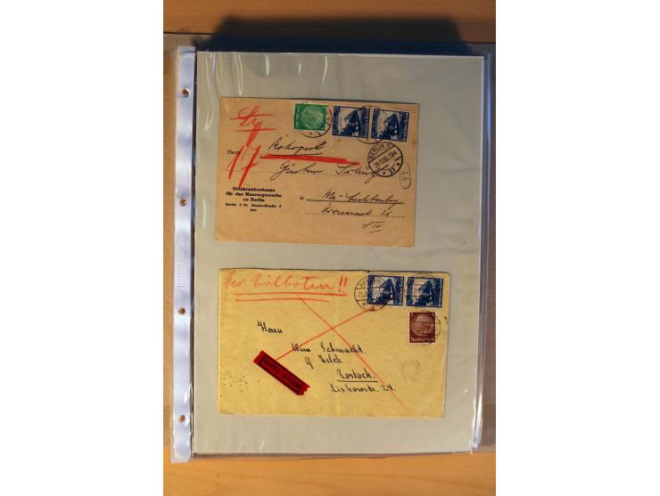 1933/45, sehr umfangreiche Sammlung mit Schwerpunkt Einzel- und Mehrfachfrankaturen der Sondermarken mit ca. 3000 Stück in 19
