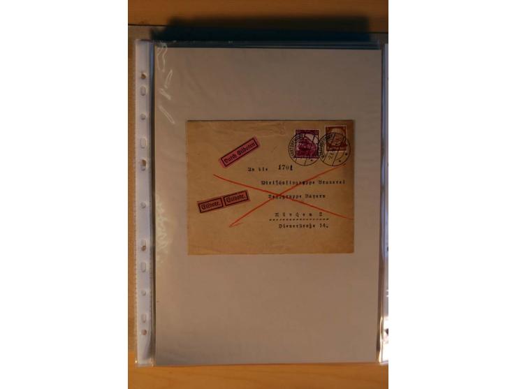1933/45, sehr umfangreiche Sammlung mit Schwerpunkt Einzel- und Mehrfachfrankaturen der Sondermarken mit ca. 3000 Stück in 19