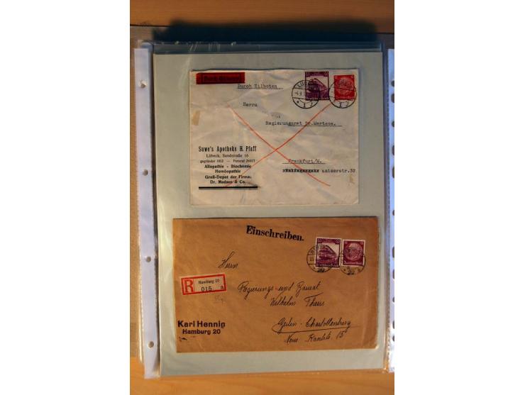 1933/45, sehr umfangreiche Sammlung mit Schwerpunkt Einzel- und Mehrfachfrankaturen der Sondermarken mit ca. 3000 Stück in 19